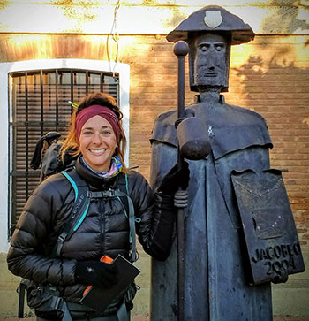 Lerch revises and rehearses her TEDxOshkosh talk on the Spanish Camino, October 2016